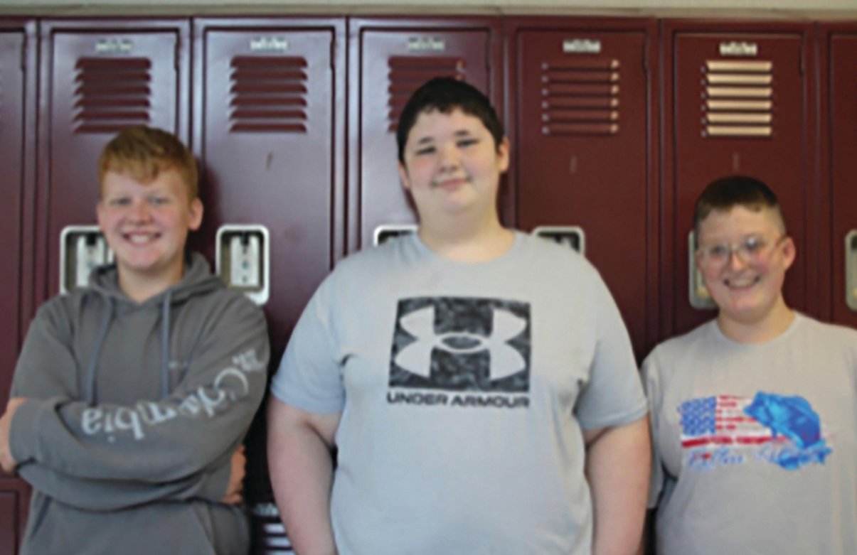 8th Grade Students of the Week for Aug. 29-Sept. 2: Soloman Hawkins, Jacob Dover, Nikolas Smith